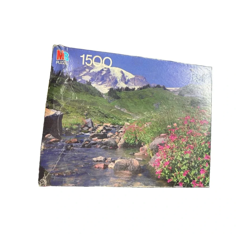 MB York Puzzle 1500 Pc Mt Rainier National Park Vintage Jigsaw SEALED Unopened
